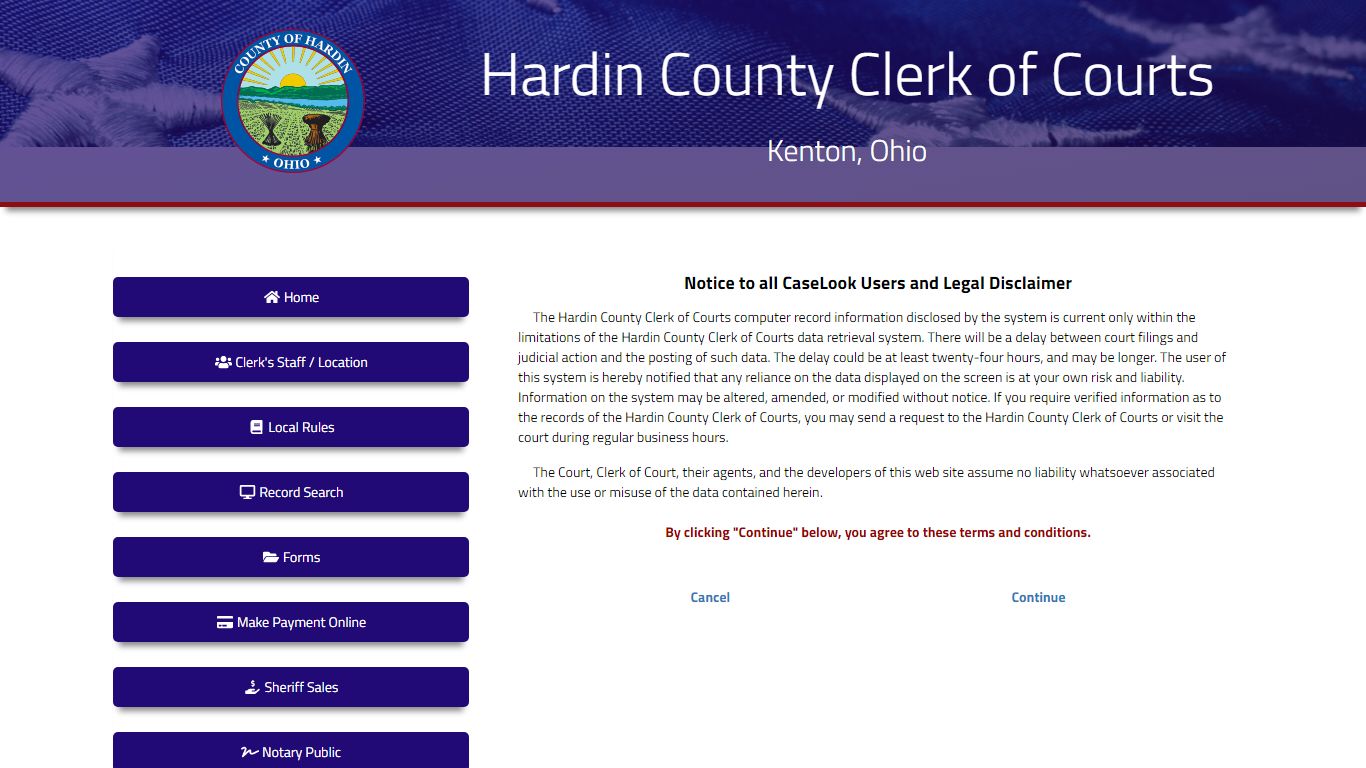 Hardin County Clerk of Courts - Record Search